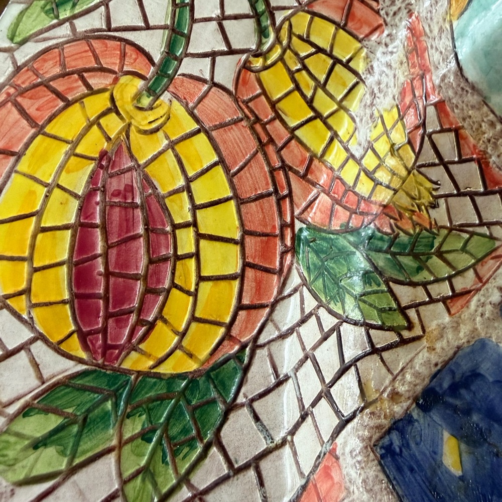 *RARE* Vietri Hand Painted Mosaic Decorative Plate Made in Italy - Picture 3 of 8